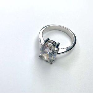 Beautiful silver faceted stone ring